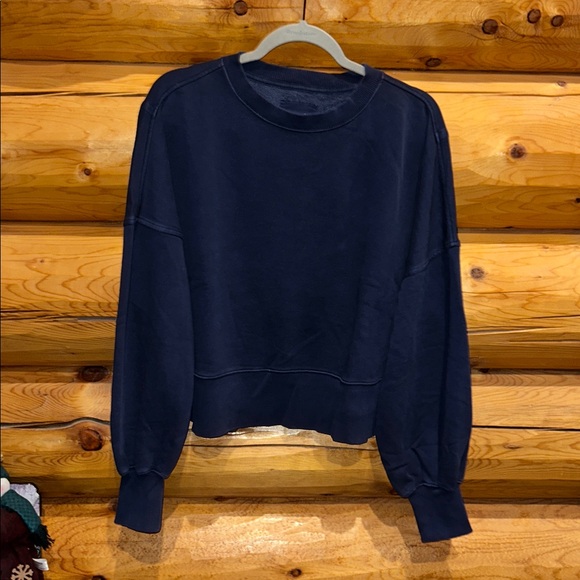 Aerie NWOT Classic Crew Sweatshirt Size Small in Navy - Picture 6 of 12